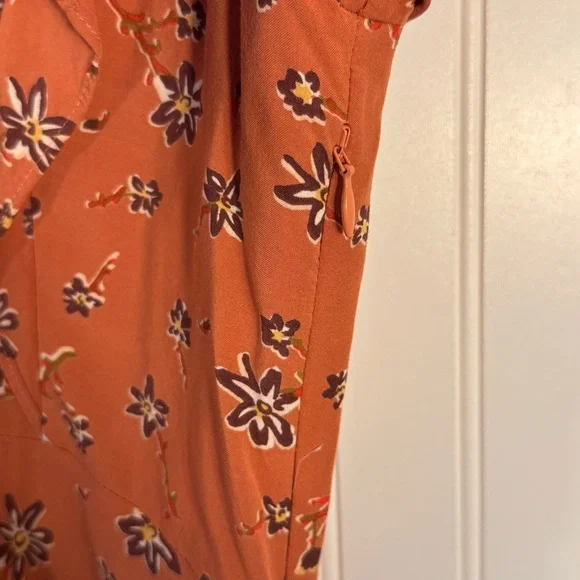 Madewell Women’s Flutter-Sleeve Button Down Dress in Ginger Floral Size 10 - Picture 8 of 16